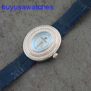 AP Pilot Wrist Watch 67395BC Femme Plaque bleu clair Diamant 18K White Gol Quartz Womens Watch