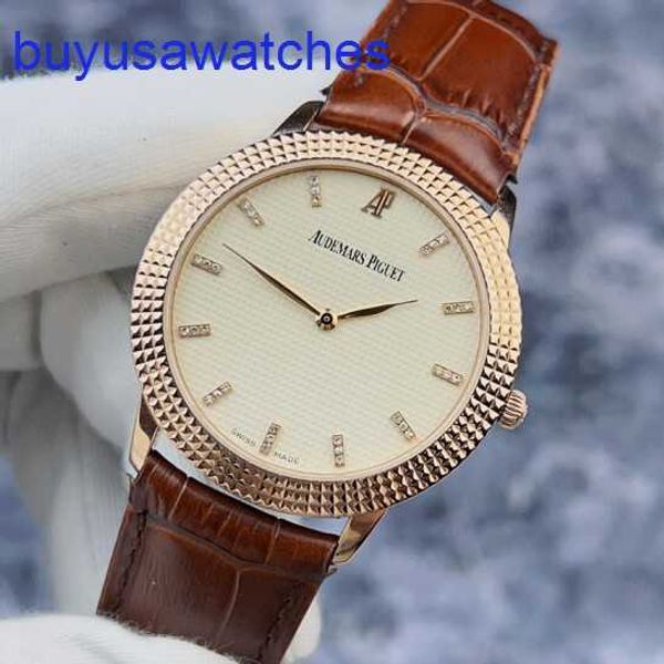 AP Pilot Wrist Watch Classic Series 15163or Scale 18K Rose Gold Manual Business Male Watch Male 38 mm