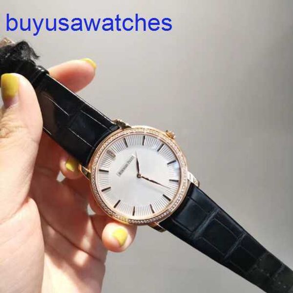 AP Pilot Wrist Watch Mens Watch Series 15182 Mécanique automatique 18K Rose Gold Diamond Watch