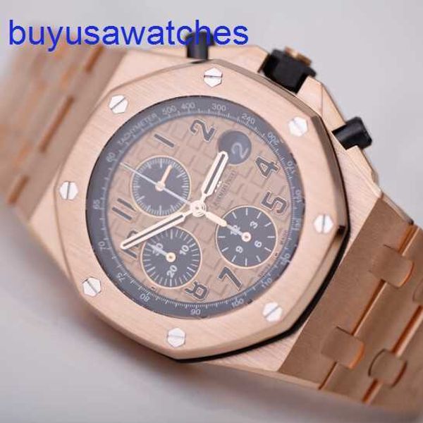 AP Pilot Wrist Watch Royal Oak 26470or Mens Watch 18K Rose Gold Automatic Machinery Swiss célèbre Watch Luxury Gold Band Watch Diamètre de 42 mm