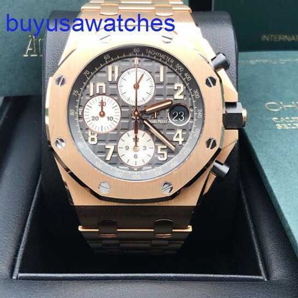 AP Pilot Wrist Watch Royal Oak Offshore Series 42 mm Calendrier Timing Red Devil Vampire Automatic Mechanical Steel Rose Gold Fashion Men's Watch 26470OR.OO.1000OR.02