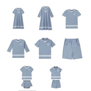 AP imprimer coton sportif décontracté printemps suummer familial assortiment des vêtements pour garçons garçons école de mode uniforme de chemise robe robes vêtements 240403
