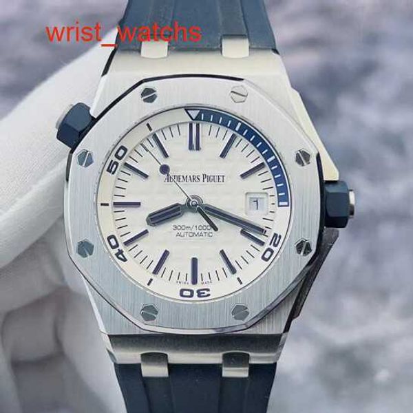 AP Racing Wrist Watch Royal Oak Offshore Series 15710ST WHITE CABLE 1/4 BLUE Precision Steel Mens Transparent Automatic Mechanical Watch 42mm