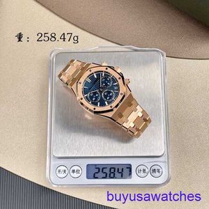 AP Sports Wrist Watch Royal Oak Series 26240or Disc bleu 18K Rose Gold Watch Mens Automatic Machinery 41mm Watch