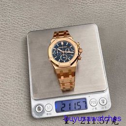 AP Sports Wrist Watch Royal Oak Series 26715or Disc bleu 18K Rose Gold Business Automatic Mechanical Mens and Womens Unisexe Watch with Date and Timing Fonction