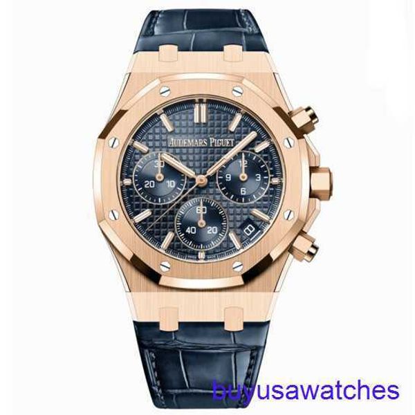 AP Sports Wristwatch Mens Royal Oak Series 26240or Rose Gold Blue Plate Belt Business Business Sports Back Transparent Automatic Mechanical Watch