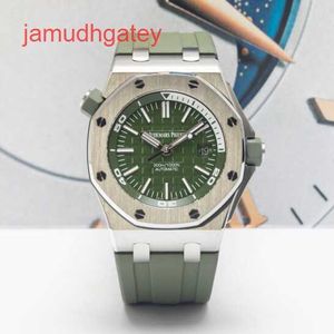 Ap Swiss Luxury Watch 15710 Royal Oak Offshore Calibre 42 Disque vert Affichage de la date Montre mécanique automatique en acier de précision pour hommes T9ZH