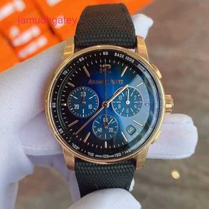 Ap Zwitsers luxe horloge Code 11.59-serie 26393or Roségoud gerookte blauwe plaat Herenmode Vrije tijd Zakelijk Sport Chronograaf polshorloge