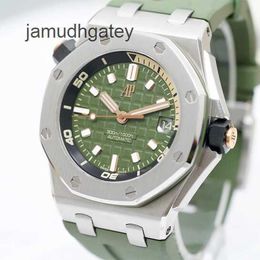 AP Swiss Luxury Watch Herenhorloge Royal Oak Offshore Series 15720st Avocadogroen Automatisch mechanisch horloge 42 mm Volledige set 22