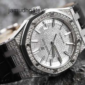 AP Swiss Luxury Watch Royal Oak 15452bc Platina origineel Diamond Full Sky Star horloge Automatisch mechanisch Grootte Ongeveer 37 mm 18k platina enkel horloge