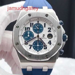 Ap Swiss Montre de luxe Royal Oak Offshore Series Machines automatiques en acier de précision 42 mm Fonction de chronométrage Montre pour homme Plaque blanche 26170st D305cr.01 Ceinture