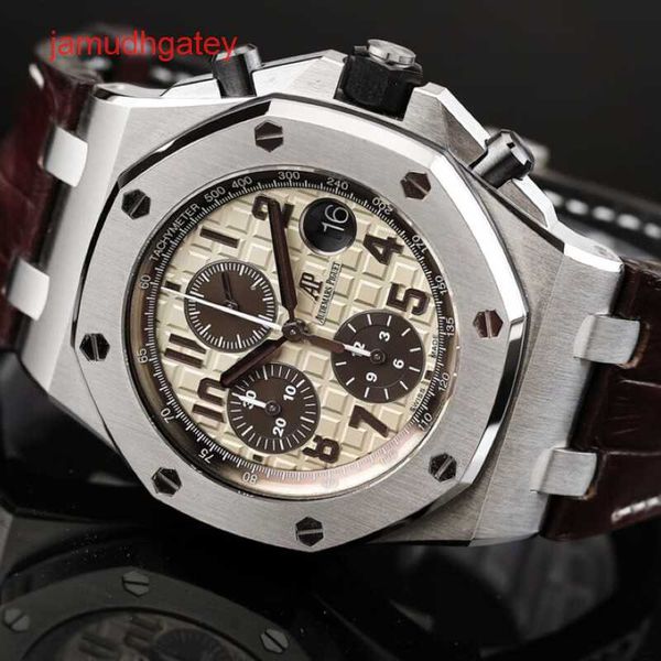 Ap Swiss Luxusuhr Royal Oak Offshore Ap26470st Elfenbeinweiß Automatikmaschine Herren 42 mm Single Gauge