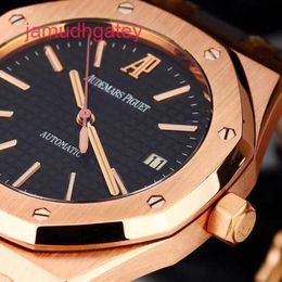 Ap Swiss Relógio de luxo Royal Oak Series 15300or Oo D002cr.01 Relógio mecânico automático masculino em ouro rosa Relógio único
