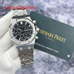 Ap Swiss Luxury Watch Royal Oak Series 26240ST Acero de precisión Disco negro Reloj mecánico automático conmemorativo del 50 aniversario para hombre 41 mm Garantía ULXU