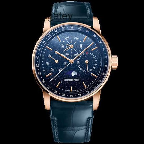 Ap Relojes de pulsera de lujo suizos Código 11.59 Serie Maquinaria automática Oro rosa de 18 quilates 26394or. Calendario Perpetuo Disco Cielo Estrellado Azul 26394or.oo.d321cr.01 K2SQ