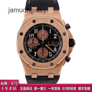 Ap Swiss Montres de luxe Epic Royal Oak Offshore 26470OR Montre pour homme à cadran noir en or rose 18 carats Chronographe Montre suisse mécanique automatique sertie d'un diamètre EKUX