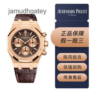 AP Swiss Luxe Polshorloges Epic Royal AP Oak Series 26239OR Roségoud Koffieplaatriem Herenmode Vrije tijd Zakelijk Sport Terug Transparant Mechanisch Wris Q7N4