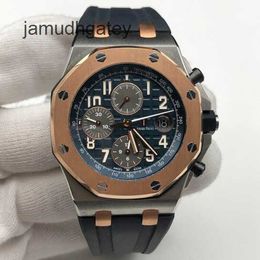 Ap Relojes de pulsera de lujo suizos Royal AP Oak Offshore Series 26471sr Maquinaria automática Pantalla de fecha y hora de 42 mm Reloj de pulsera para hombre Acero de precisión Oro rosa de 18 quilates Rin 14