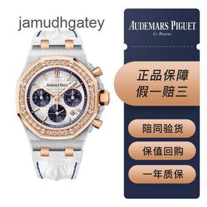 Ap Swiss Luxe Polshorloges Royal Oak Offshore Series 26234SR Guan Xiaotong Same Original Diamond White Pan Blue Eyes Damesmode Vrije tijd Zakelijk Sport W BX24