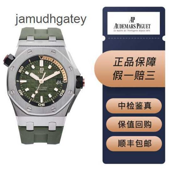 Ap Swiss Montres de luxe Royal Oak Offshore Series 15720st Plaque verte avocat Face verte Pointeur doré 42 mm Ensemble complet de diamètres DPSA