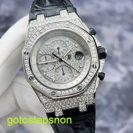 AP Tactische pols Watch Royal Oak Offshore Series 26067BC Originele Diamond Full Sky Star 18K Platinum Mens Watch 42mm