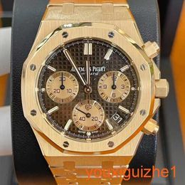 AP Timeless Wrist Watch Royal Oak 26239or Cadre de café 18K Rose Gold Case Automatic Mécanique masculine Swiss Watch Luxury Gauge 41 mm