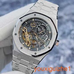 AP Timeless Wrist Watch Royal Oak Series 15407BC Hammer Gold Process COMMENT COMMENT COMMENT COMMENT DU FROST GOLD HOLLOW DOUBLE BALANCH