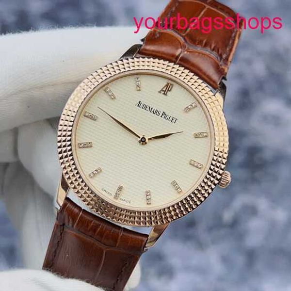 AP Titanium Wrist Watch Classic Series 15163or Scale 18K Rose Gold Manual Mécanique Business Male Watch 38 mm