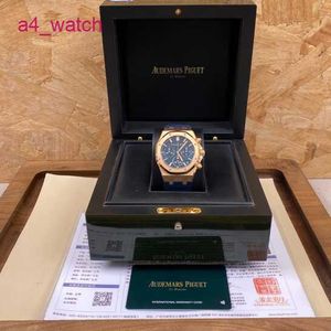 AP Tourbillon Wrist Watch Male Royal Oak Series 26240or Rose Gold Blue Plate Belt Business Sports Sports Back Transparent Automatic Mechanical Watch