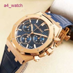 AP Tourbillon Wrist Watch Royal Oak Series 26240or Rose Gold Blue Plate Belt Mens Business Business Sports Back Transparent Automatic Mechanical Watch