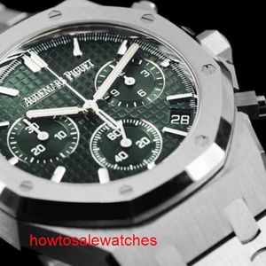 AP Watch Designer Diamond Watch 26240st 50e verjaardag groene plaat drie ogen chronograaf automatisch mechanisch herenhorloge set met 41 mm wijzerplaten