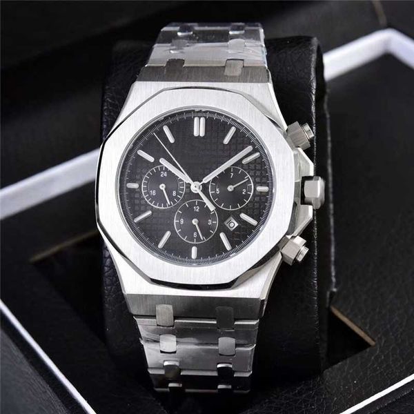 Ap Watches Montre pour homme Designer Luxe Multifonctionnel Mouvement à batterie Cadran Taille classique 42 mm Bracelet en acier inoxydable 904L pour homme 4HGV