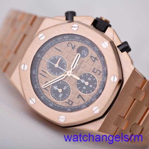 AP Wrist Watch Chronograph Royal Oak 26470or Mens Watch 18K Rose Gold Automatic Machinery Swiss célèbre Watch Luxury Gold Band Watch Diamètre de 42 mm