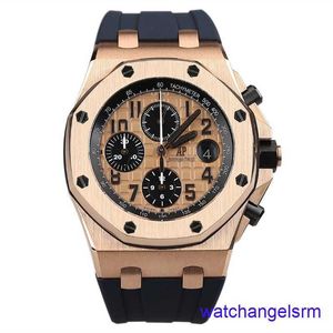 AP Wrist Watch Chronograph Royal Oak Series 26470 Machinery Automatic Mens 18K Rose Gold Material Calibre 42 mm