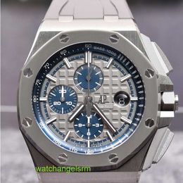 Colección de relojes de pulsera AP Royal Oak Offshore Series 26400IO OO.Reloj de pulsera transparente con espalda deportiva de moda para hombre de aleación de titanio