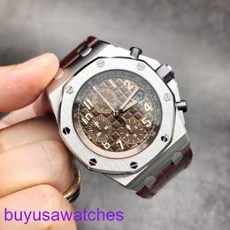 AP Wrist Watch Montre Royal Oak Offshore Series 26470st Steel Coffee Cadrack Back Transparent Men's Chronograph Fashion Leisure Business Sports mécanique