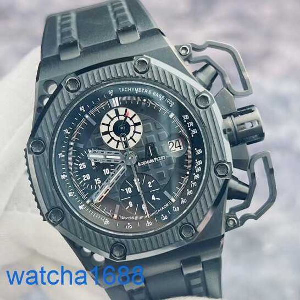 AP Wrist Watch Montre Royal Oak Offshore Series 26165 Édition limitée Black Ceramic Titanium Material Rare and Good Item