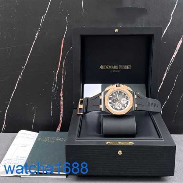 AP WRIP Watch Montre Royal Oak Offshore Series 26405nr Black Ceramic Three Eyes Chronograph Mens Fashion Leisure Sports mécanique