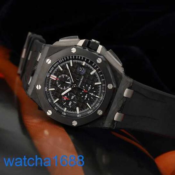 AP Wrist Watch Montre Royal Oak Series offshore Automatic Mecanical Mens Watch Forgged Carbon 44mm Time Affichage Céramique Tapuche à anneau Affichage Night Light 26400