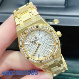 AP Wrist Watch Montre Royal Oak Series Watches Woard's Woard's Warm's 33mm Diamètre Quartz Movement Steel White Gold Leisure Men's Luxury Watch 67651ba.zz.1261ba.01