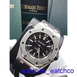 AP Wrist Watch Horlowpiece Royal Oak Série offshore Automatique Diving Mechanical Arearproping Steel Rubber Celt Men's Watch 15710st.OO.A002CA.01 Disque noir