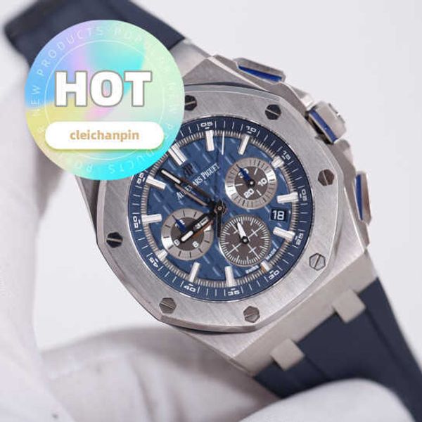 AP Reloj de pulsera Cronógrafo Royal Oak Offshore 26480TI Reloj para hombre Placa azul de titanio Maquinaria automática Reloj mundialmente famoso Reloj deportivo suizo Cinta