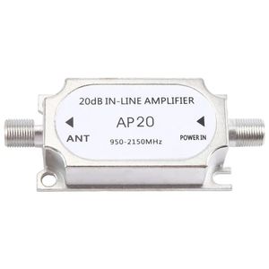 Amplificador en línea AP20 Satellite 20dB, amplificador de señal de 950-2150MHZ para antena de red parabólica, fuerza del canal de ejecución de Cable