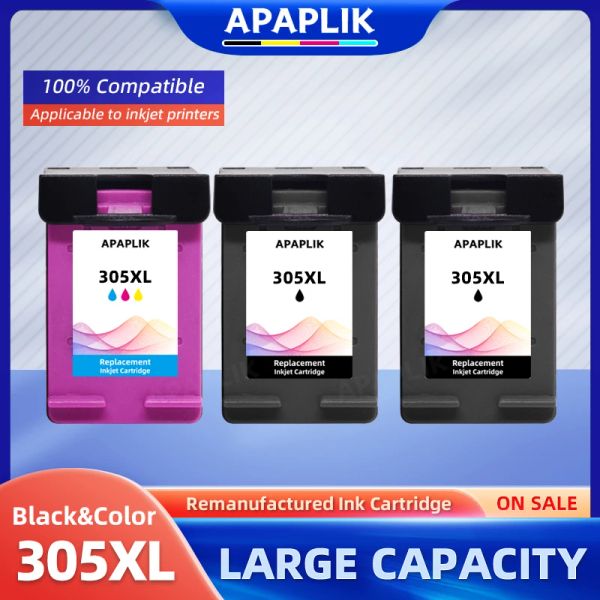 APAPLIK 305 XL pour HP 305 XL pour la cartouche à encre HP 305 Remanufacturé pour HP DeskJet Plus Series 4120 4121 4122 4130 4140 4152