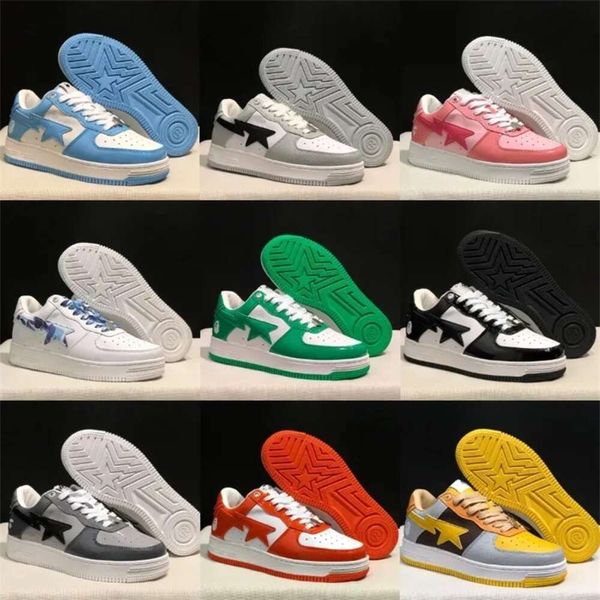 APbapeata OG Fashion New AP Sta Sneakers Baskets basses M1 Designer Chaussure en cuir Chaussures décontractées classiques Mode Ape Monkey Shape MEDICOM TOY CAMO S