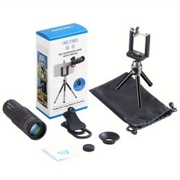 APEXEL 18X Télescope Téléobjectif Avec Trépied Monoculaire Objectif De Caméra De Téléphone Portable Pour Smartphones Lente Para Celular Pour Jeu Camping, Sports De Chasse