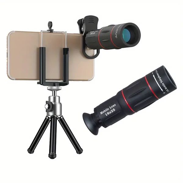 APEXEL 18X Télescope Téléobjectif Avec Trépied Monoculaire Téléphone Portable Caméra Objectif Pour Smartphones Lente Para Celular Cadeau Pour Anniversaire/Pâques/Garçon/Petite Amie