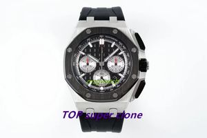 APF 26420 Timingfunctie horloge 4401 Uurwerk Diameter 43MM Natuurlijke rubberen riem Keramisch frame Saffierkristalglas waterdicht