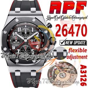 APF 42 mm Vampire 2647 A3126 Chronographe automatique Montre pour homme Lunette en céramique Cadran texturé Caoutchouc Super Edition Trustytime001 Montres Bracelet Technologie exclusive