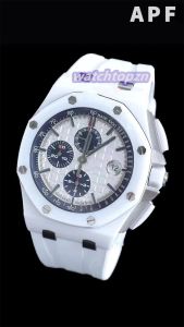 APF Ceramic Chronograph Pols Grootte 44mm26401 26400 26405 26411 uitgerust met 3126 beweging dubbelzijdige saffierlens natuurlijke rubberen riem waterdichte waterdichte herenhorloges